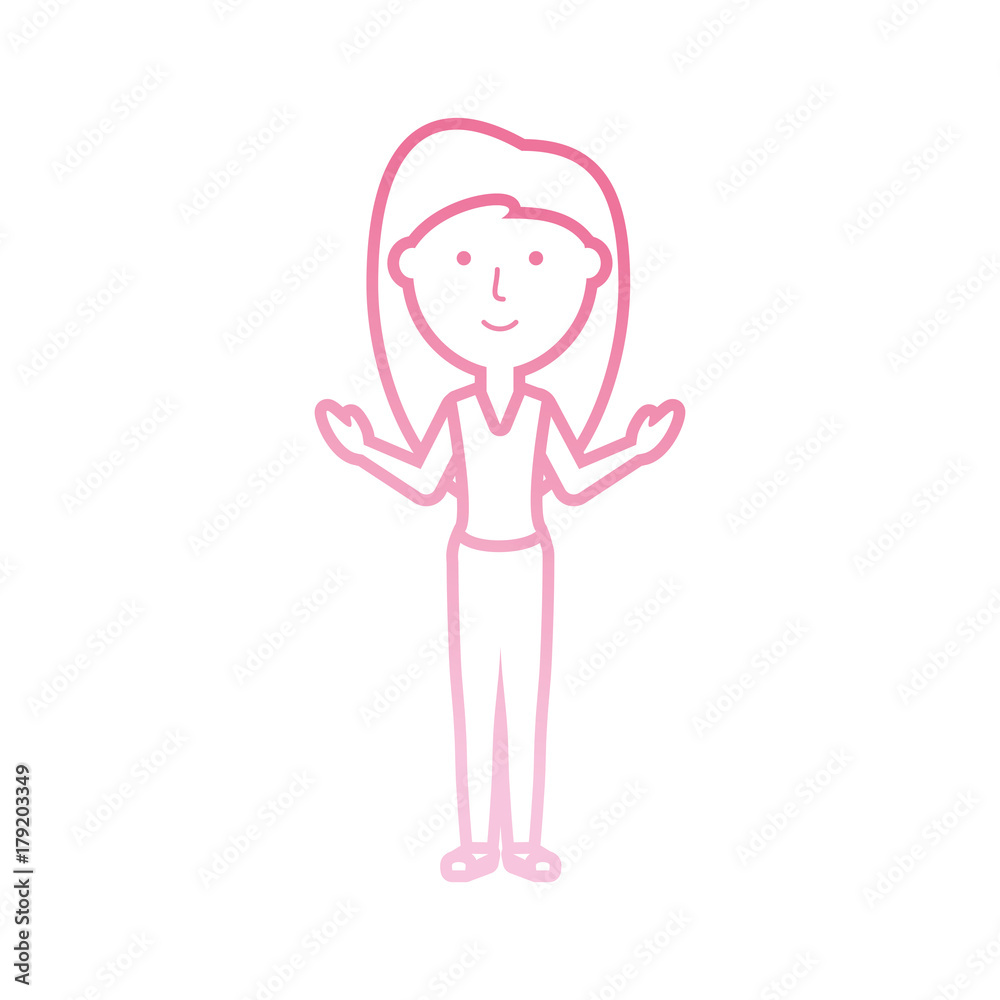flat line colored teacher woman over white background vector illustration flat line colored teacher woman over white background vector illustration