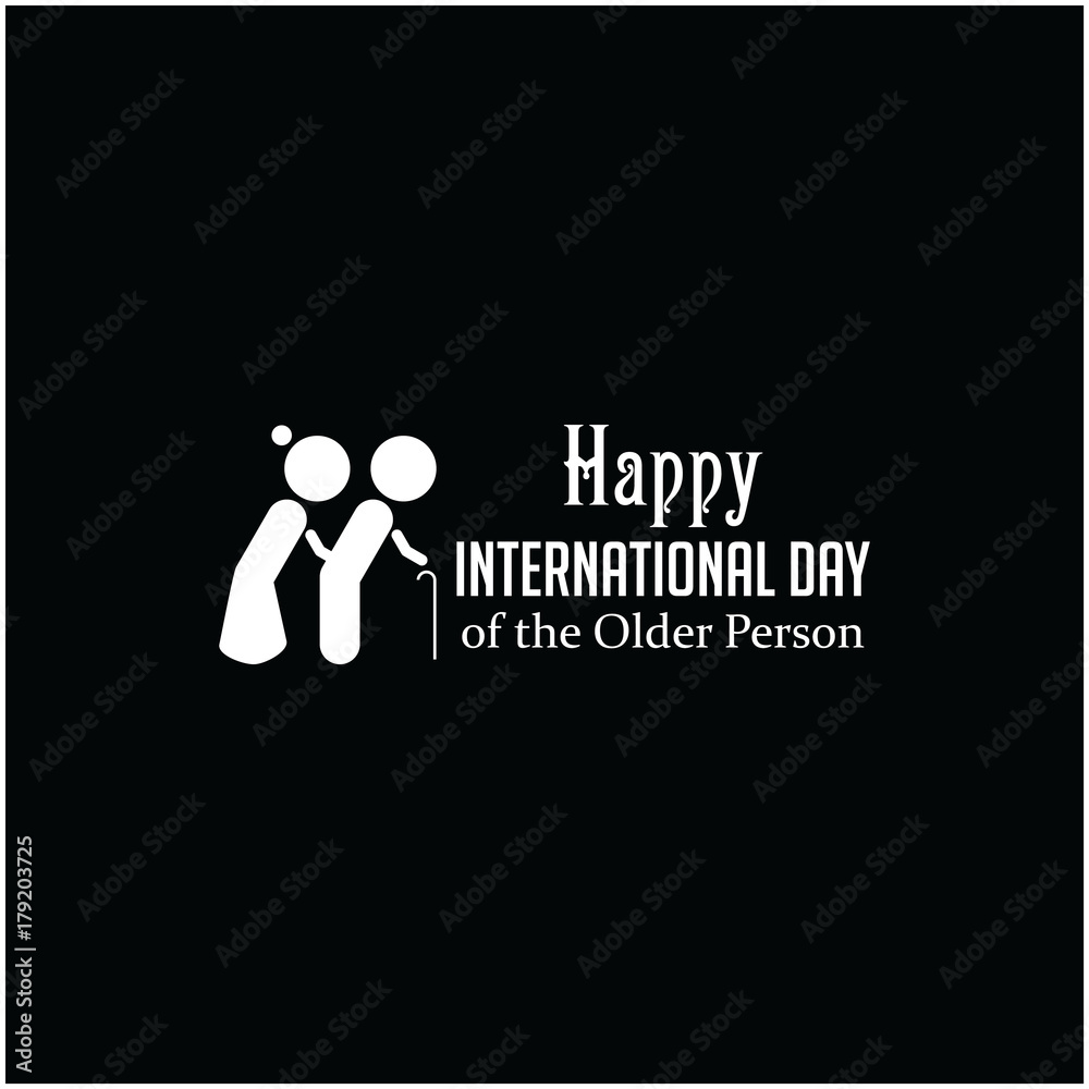 Happy International Day of the Older Person Logo Vector Template Design Happy International Day of the Older Person Logo Vector Template Design