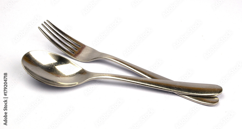 Fork and spoon isolated on white background Fork and spoon isolated on white background