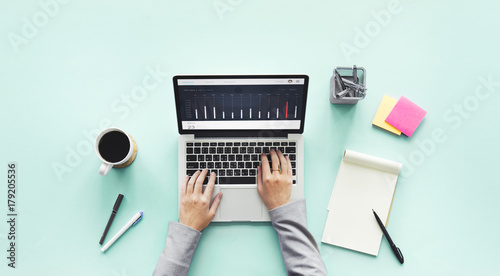 Computer Laptop Research Working Desk Concept