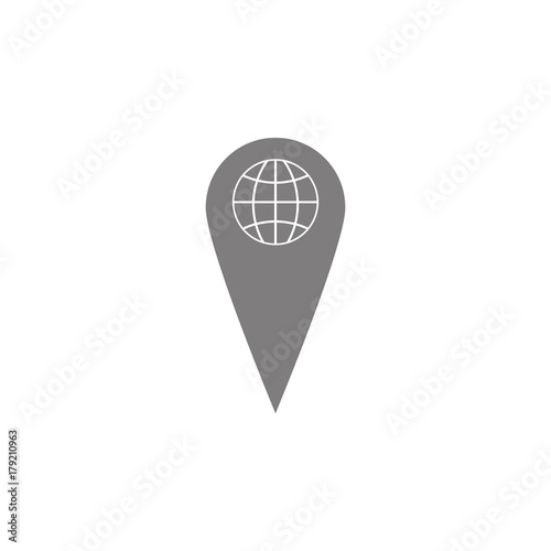 Logo design abstract travel vector template. Design of web Icon map marker with globe. Simple location sign icon photo