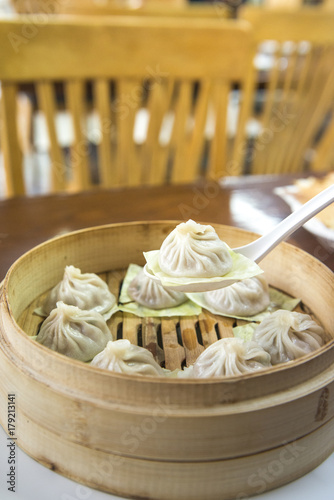 Streamed Pork Dumplings Chinese food (Xiao Long Bao)