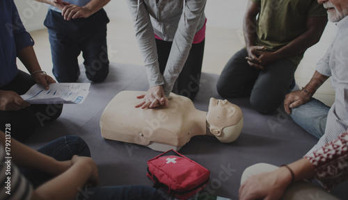 CPR First Aid Training Concept photo