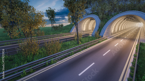 Photos Empty Tunnels and Roads under Dramatic Sky