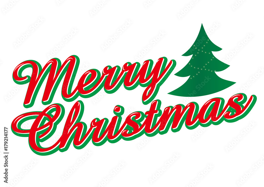 メリークリスマスのロゴ もみの木のイラスト Merry Christmas Logo Stock Vector Adobe Stock