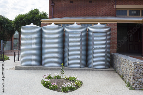 Rainwater Tanks and Storage Sheds, Goodman Building, Adelaide Botanic Garden