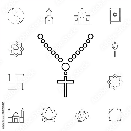 Holy rosary beads icon. Set of religion icons. Web Icons Premium quality graphic design. Signs, outline symbols collection, simple icons for websites, web design, mobile app