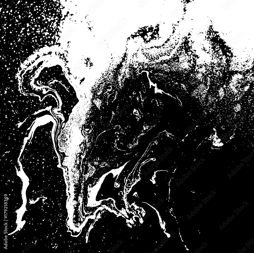 Black and white liquid texture. Watercolor hand drawn marbling illustration. Abstract vector background. Monochrome marble pattern. Black and white liquid texture. Watercolor hand drawn marbling illustration. Abstract vector background. Monochrome marble pattern.