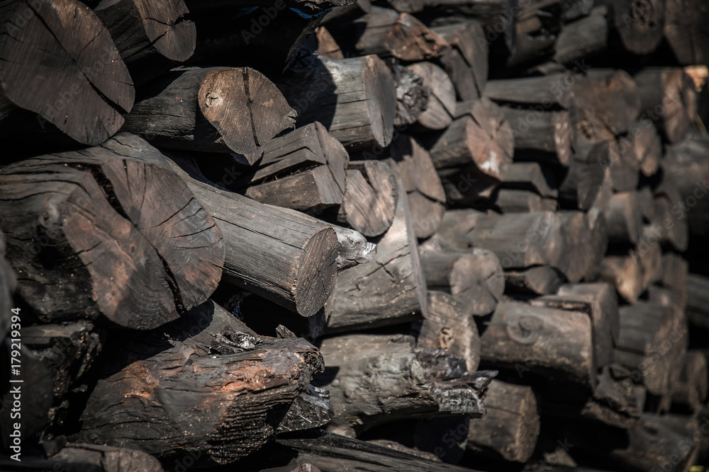 Natural wooden background - closeup of chopped firewood. Natural wooden background - closeup of chopped firewood.