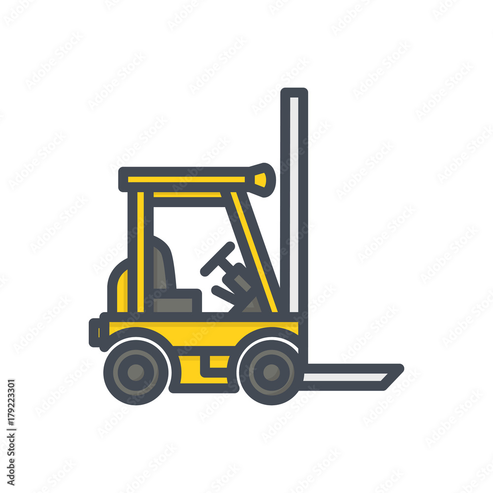 Delivery colored icon forklift truck delivery