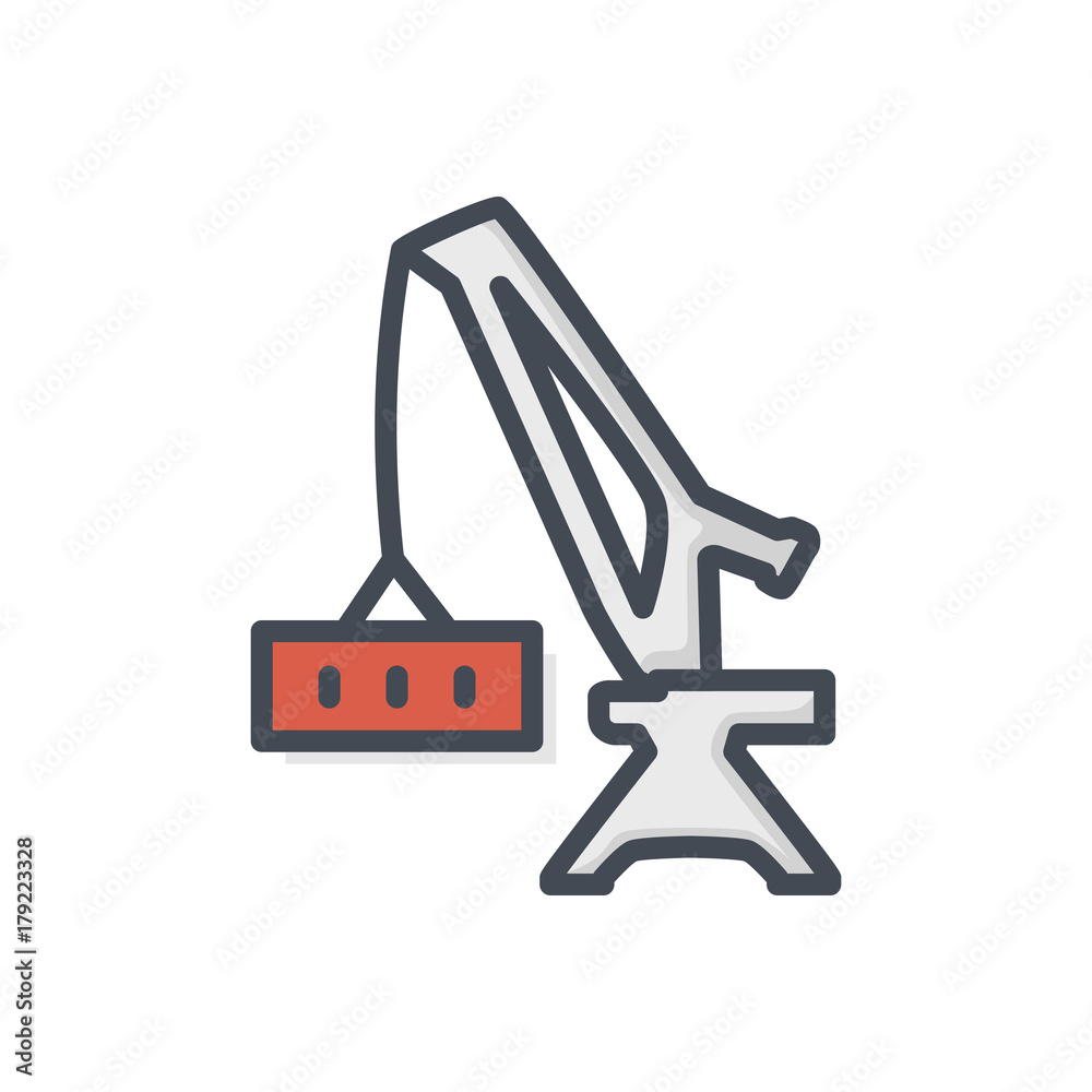 Delivery colored icon crane container shipping Delivery colored icon crane container shipping