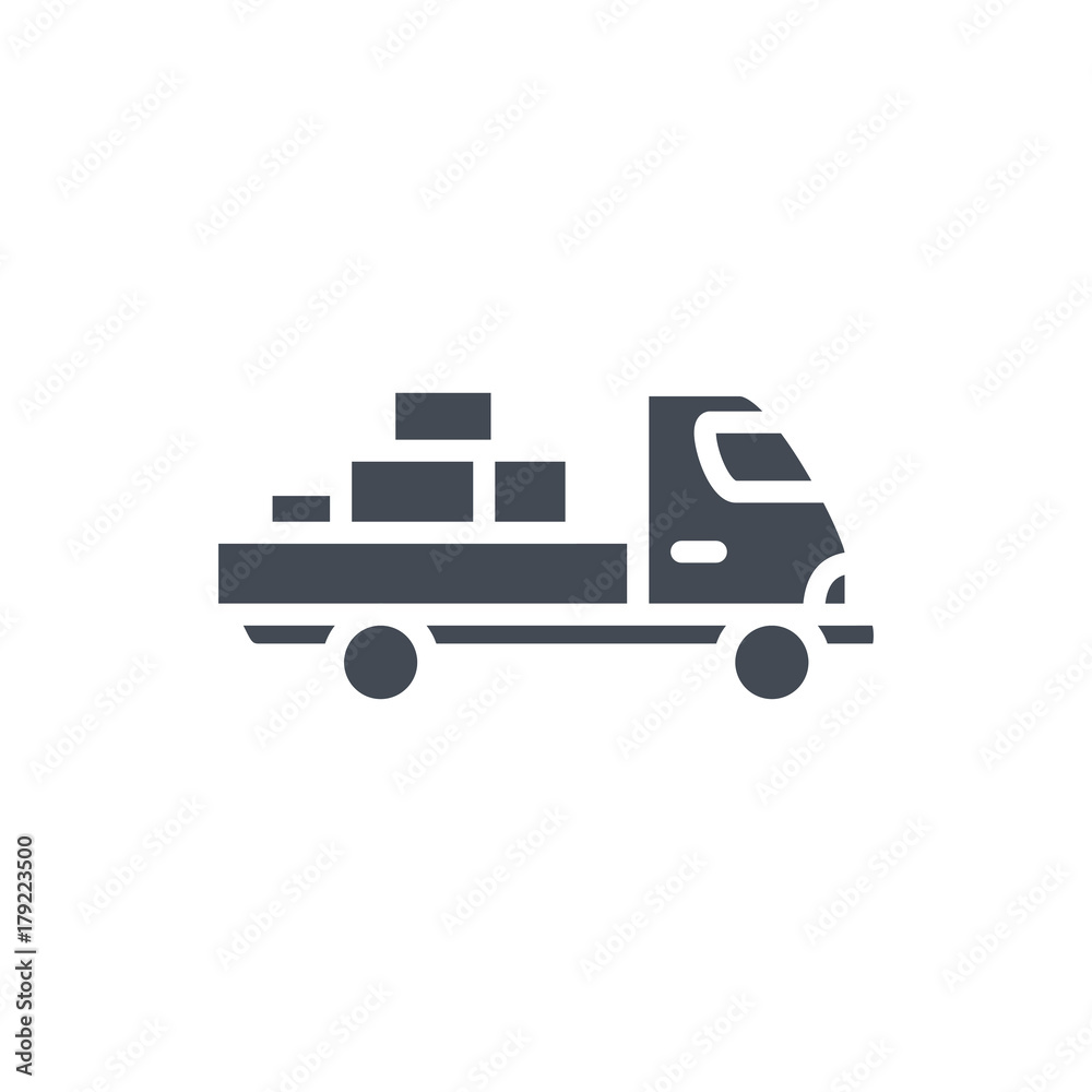 Fototapeta premium Delivery silhouette icon car courier truck shipping