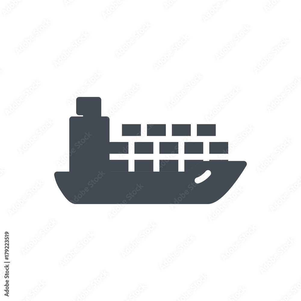 Delivery silhouette icon logisitc ship cargo