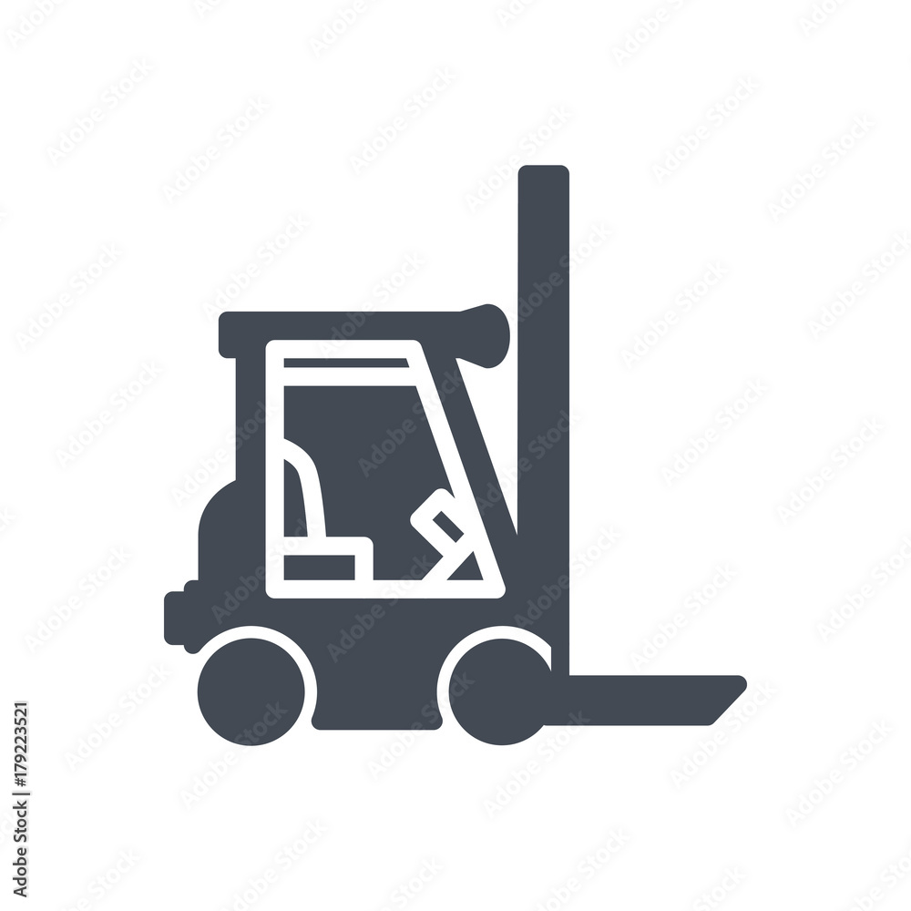 Delivery silhouette icon forklift truck delivery