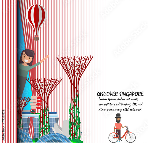 Discover Singapore. Travel to Singapore presentation template.