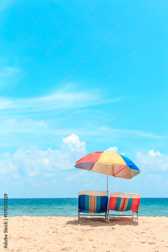 Ka-ron Beach at Phuket , Thailand. White sand beach with beach umbrella. Summer, Travel, Vacation and Holiday concept. Ka-ron Beach at Phuket , Thailand. White sand beach with beach umbrella. Summer, Travel, Vacation and Holiday concept.