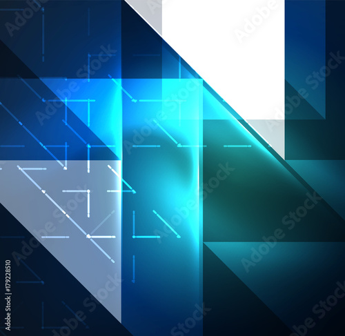 Cosmic electric background with shiny glowing plexus electricity impulses