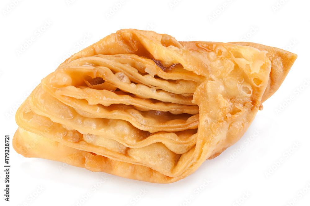 Sweet honey pastry on white