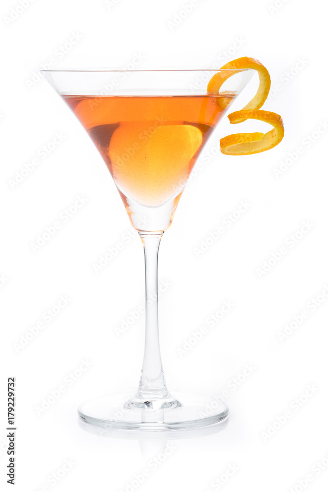 cosmopolitan cocktail in white background