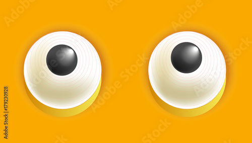 Smiley eyes isolated cartoon vector illustration