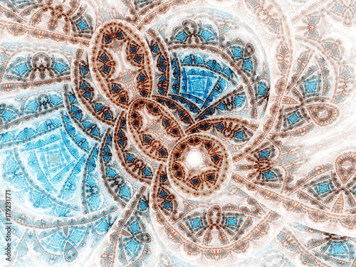 Intricate fractal clockwork pattern, digital artwork for creative graphic design