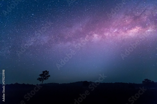 star, astronomy, Milky Way Galaxy, Long exposure photograph with grain at Thung Kamang nature park, Chaiyaphum, Thailand