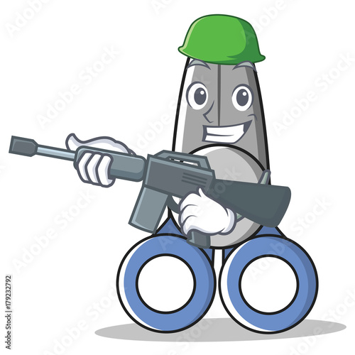 Army scissor character cartoon style