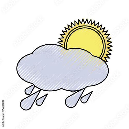colored  rainy  weather over  white background  vector illustration