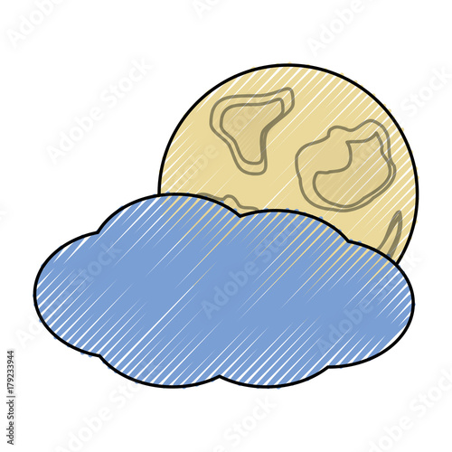 colored cloudy weather  over  white background  vector illustration