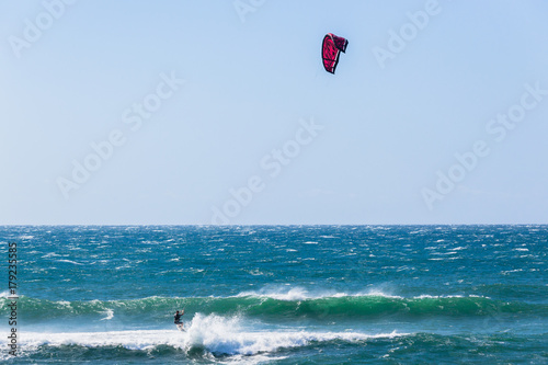 Kitesurfing Surfer Ocean Waves