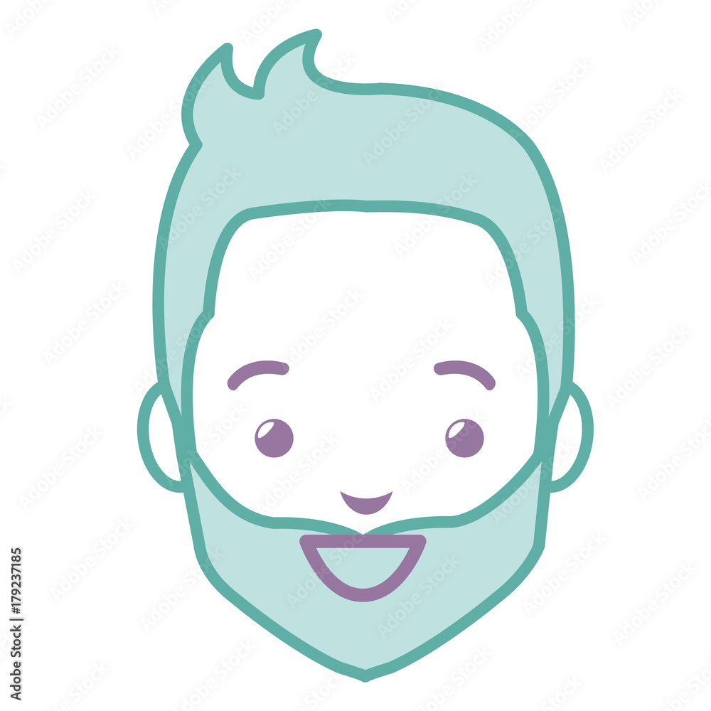 young man head with beard avatar character young man head with beard avatar character