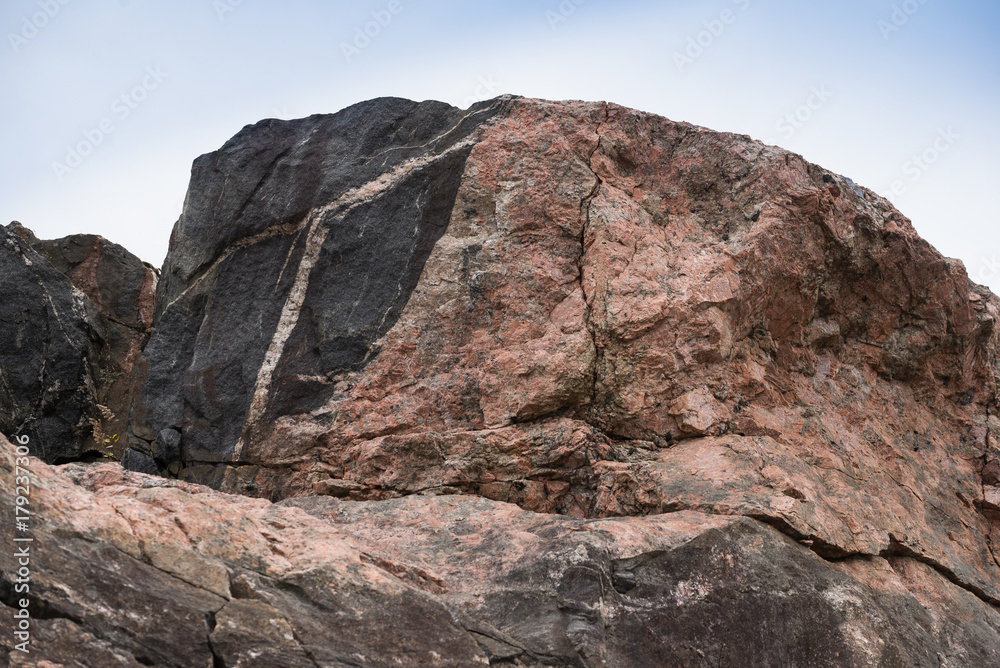 Gneiss rock hill in Muskoka, Ontario