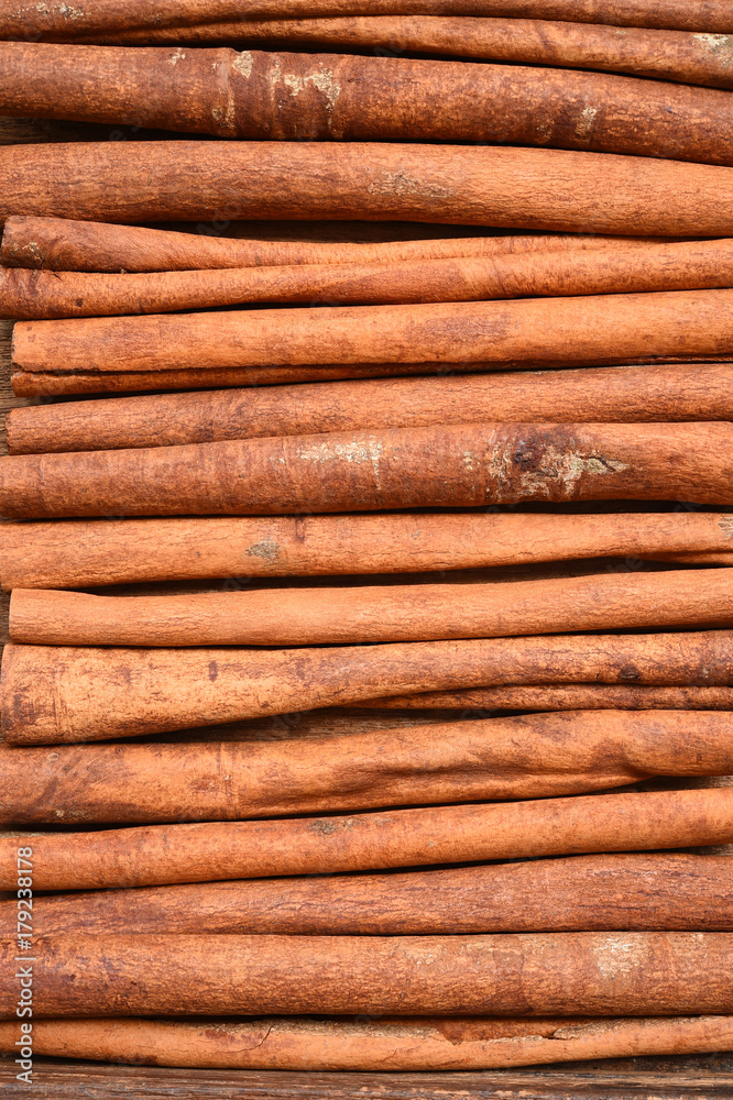 Cinnamon sticks for background