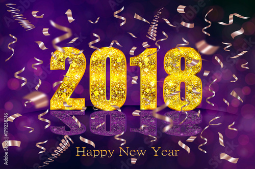 Happy New Year 2018. Vector...