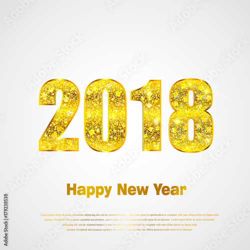 Happy New Year 2018. Vector...