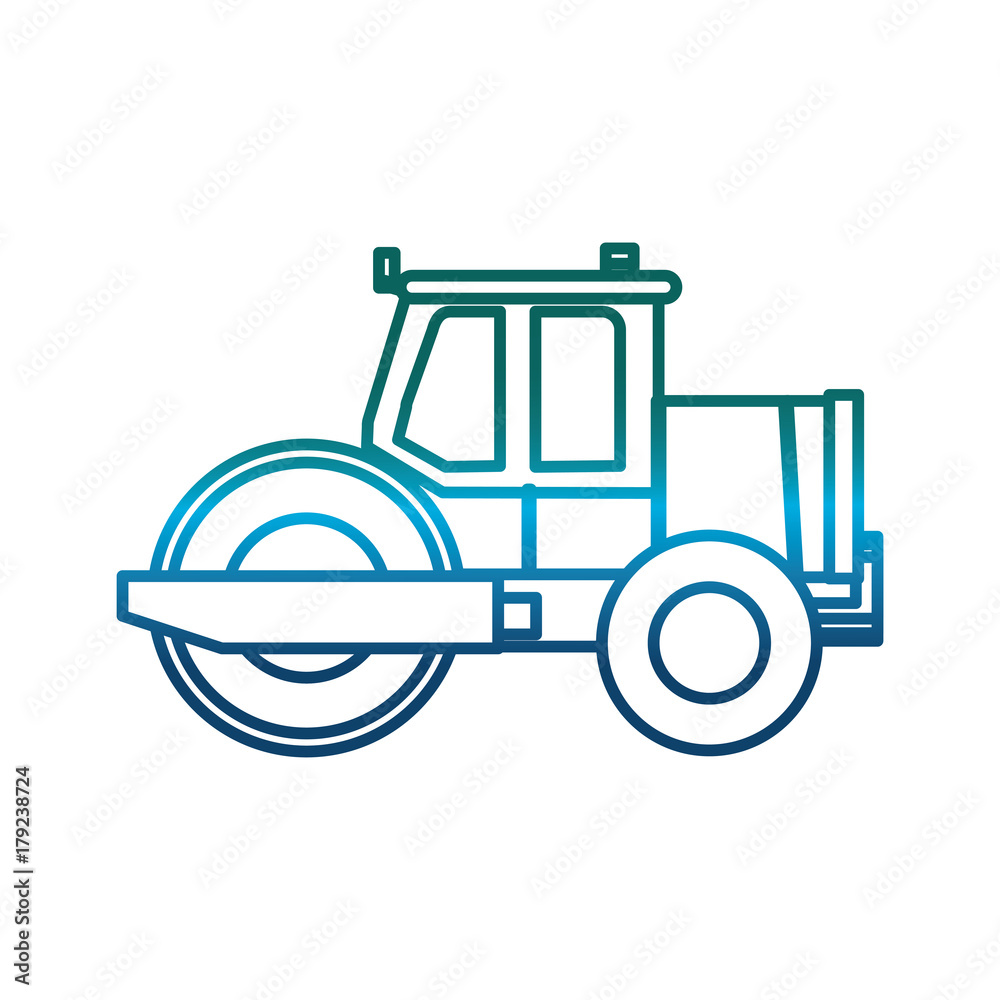 Fototapeta premium road roller truck icon over white background vector illustration