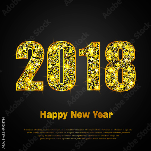 Happy New Year 2018. Vector...