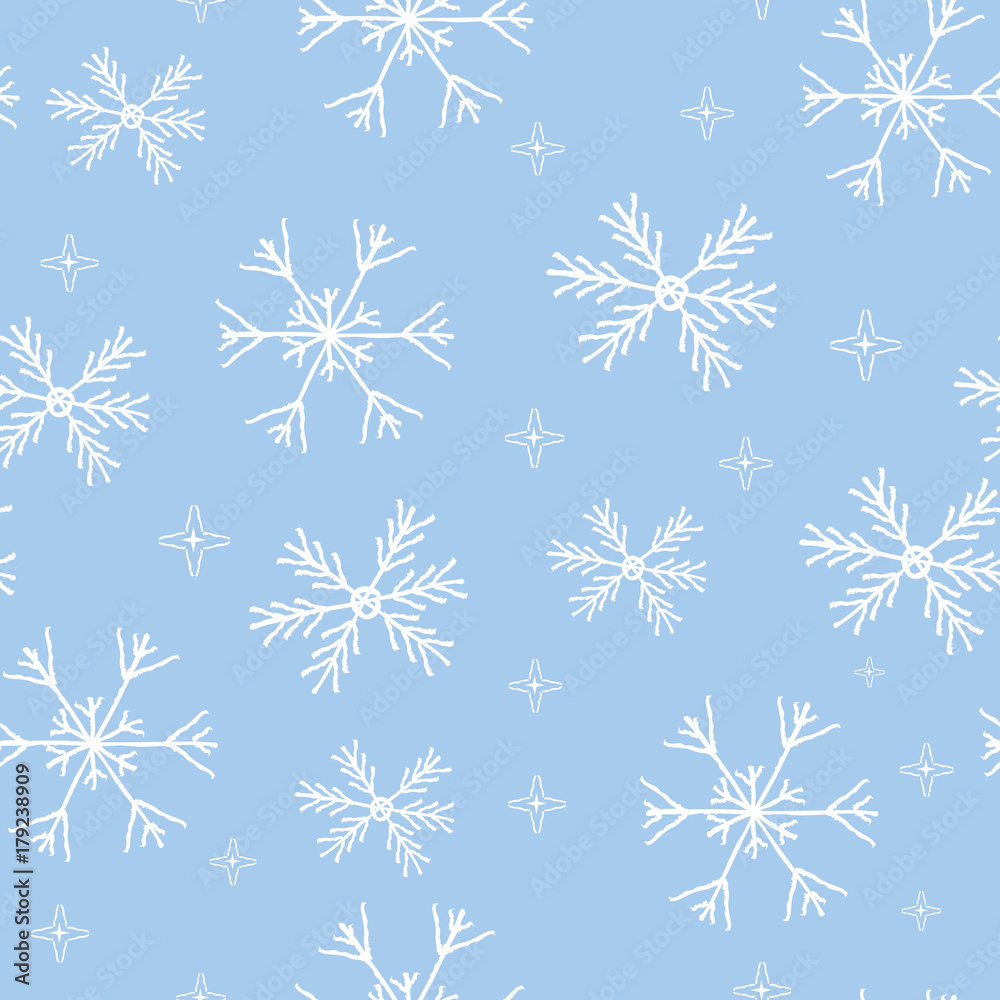 Vector seamless winter pattern. Background with snowflakes. Design element for decor, web, prints, digital, wrapping paper. EPS10. Vector seamless winter pattern. Background with snowflakes. Design element for decor, web, prints, digital, wrapping paper. EPS10.