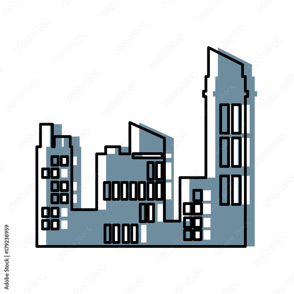 City buildings symbol icon vector illustration graphic design