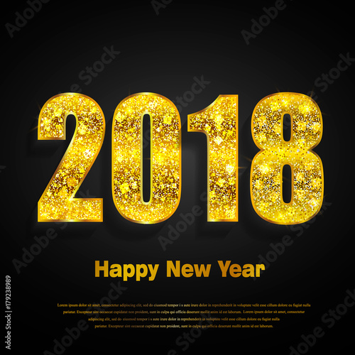 Happy New Year 2018. Vector...