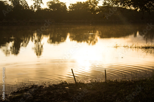 Morning Lake demon under the light photo