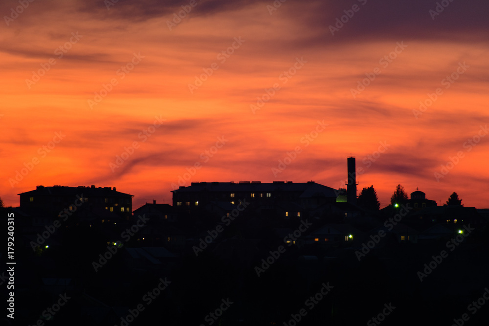 Naklejka premium Urban sunset