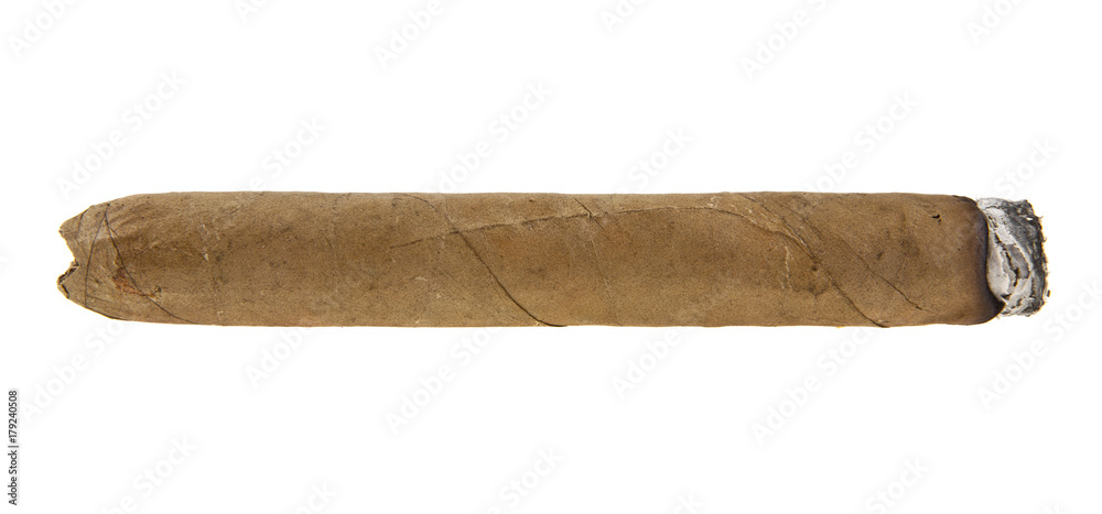 Fototapeta premium cigar isolated on white background closeup