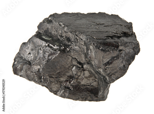 coal isolated on white background closeup