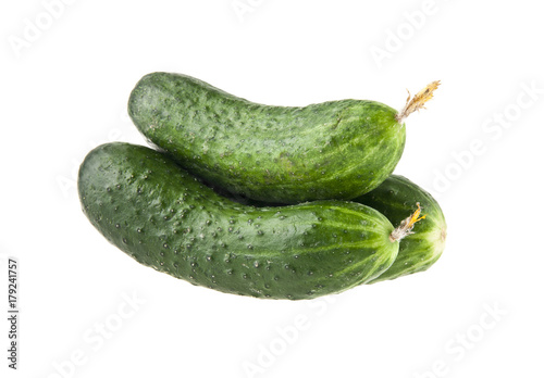 cucumbers isolated on white background closeup