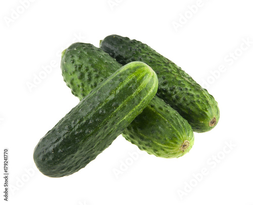 cucumbers isolated on white background closeup