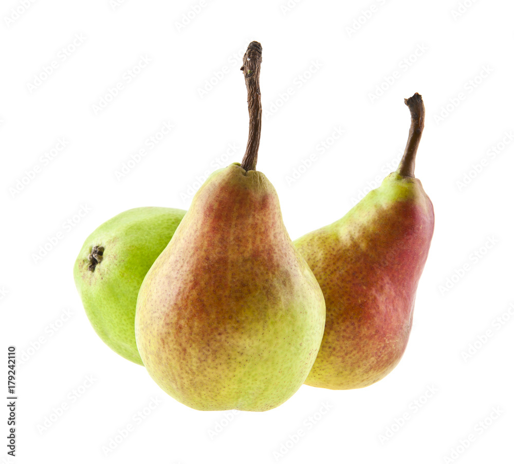 pears isolated on white background closeup pears isolated on white background closeup