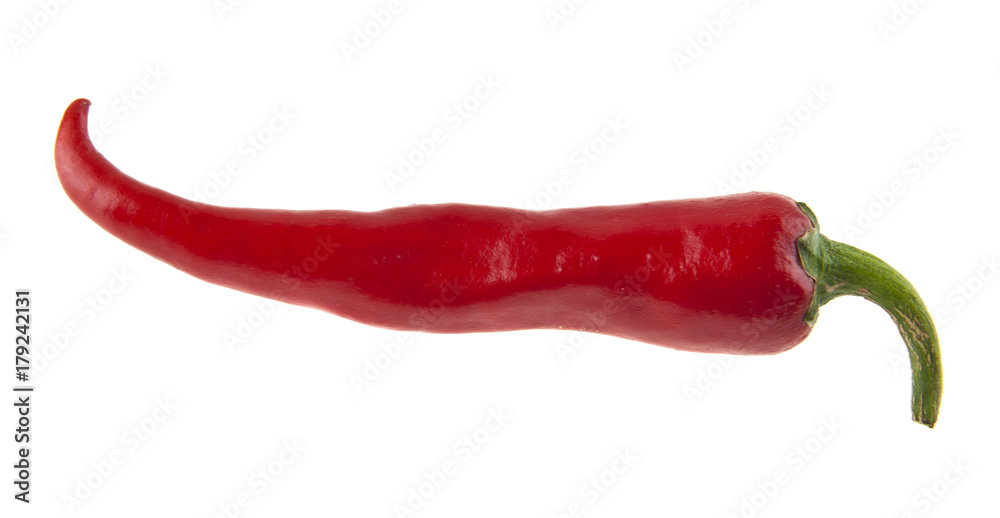 hot red pepper isolated on white background close-up hot red pepper isolated on white background close-up