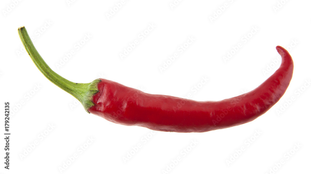 hot red pepper isolated on white background close-up hot red pepper isolated on white background close-up