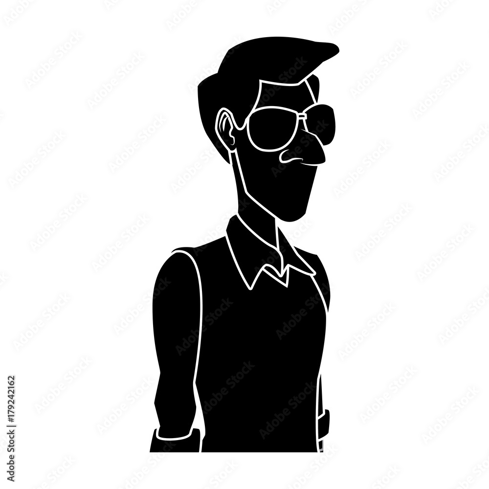 Adult man face cartoon icon vector illustration graphic design